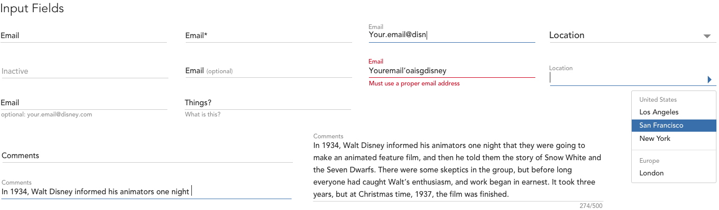 Input Fields