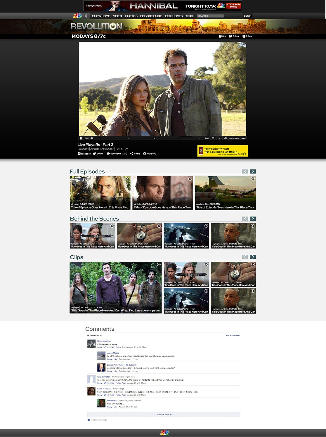 Show video template